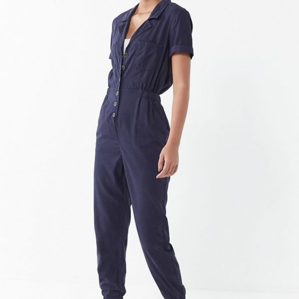 Urban Outfitters BDG Lucy Collared Button Front Jumpsuit, Size Small